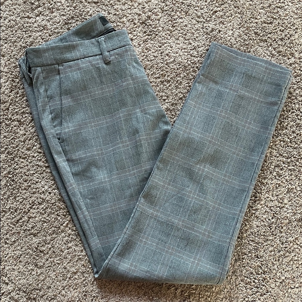 Liverpool Men's Gray Checkered Chinos 188